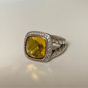 David Yurman Sterling Silver 11mm Albion Ring w/Lemon Citrine